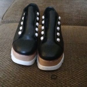 Bamboo shark heeled wedges